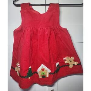 Christmas Red Corduroy Dress Infant Girl Size 12 Mos